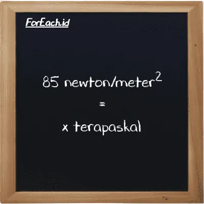 Contoh konversi newton/meter<sup>2</sup> ke terapaskal (N/m<sup>2</sup> ke TPa)